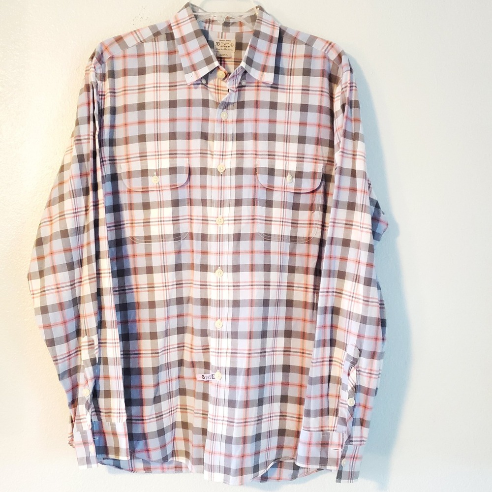 J.Crew Madras Shirts Tailored Fit Plaid Button Down‎ Long Sleeve Men's Large